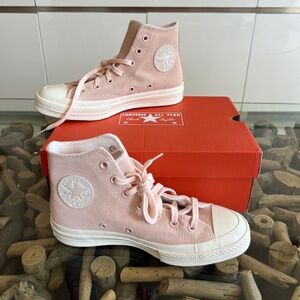 CONVERSE Chuck 70 HI Fable Pink Leather Sneakers